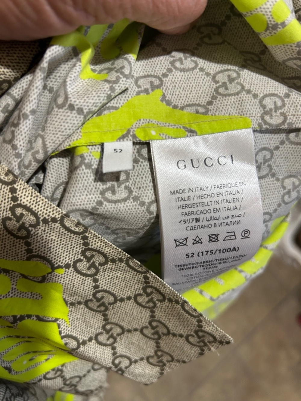 Men’s Gucci Cotton Poplin bowling shirt. Size 52/XL. Made in Italy. - Picture 10 of 10